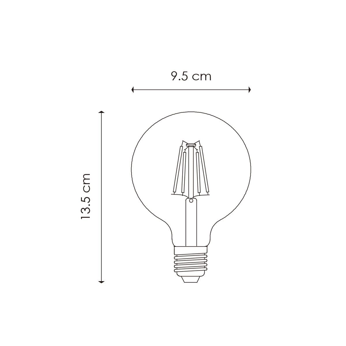 dimbare LED Globe Deco E27 G95 4W 400Lm 2700K Goud