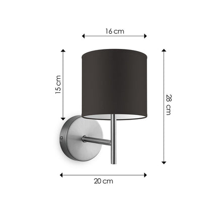 Wandlamp - Mati E27 Lampenkap chocolade 16cm