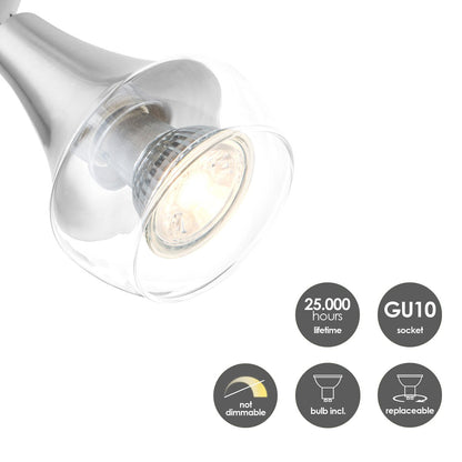 LED Opbouwspot Vaya 4 - incl. dimbare LED lamp - staal