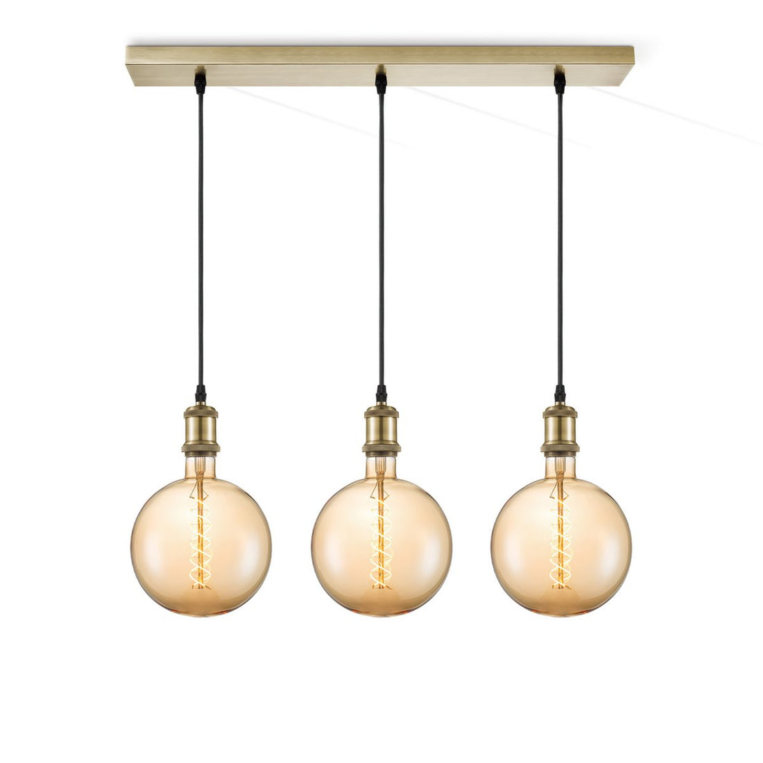 hanglamp brons vintage - 3 LED -dimbaar E27 amber