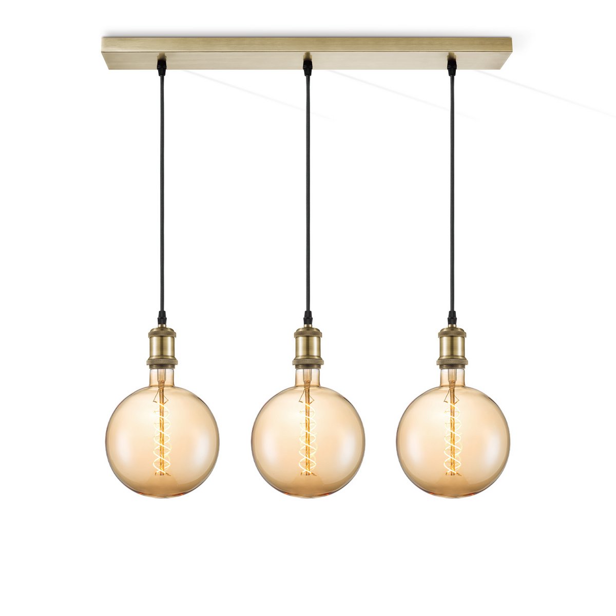 hanglamp brons vintage - 3 LED -dimbaar E27 amber