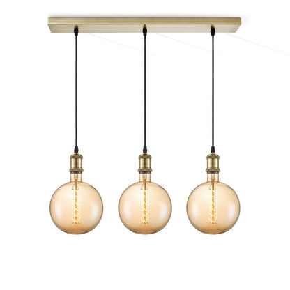 hanglamp brons vintage - 3 LED -dimbaar E27 amber