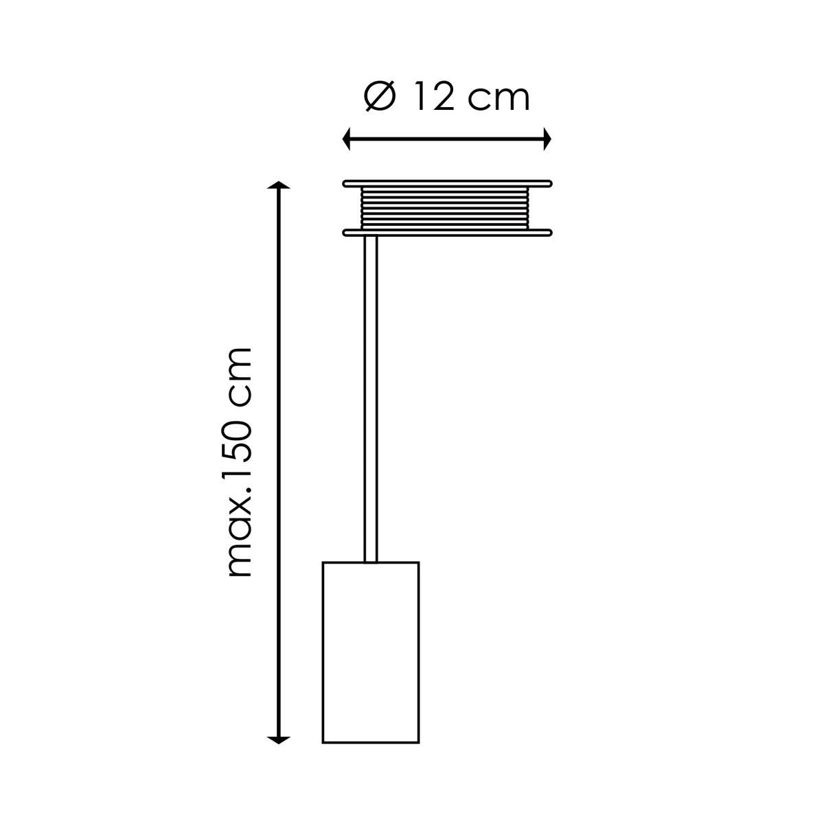 Verlichtingspendel Pulley - Grijs - 12x12x154 cm