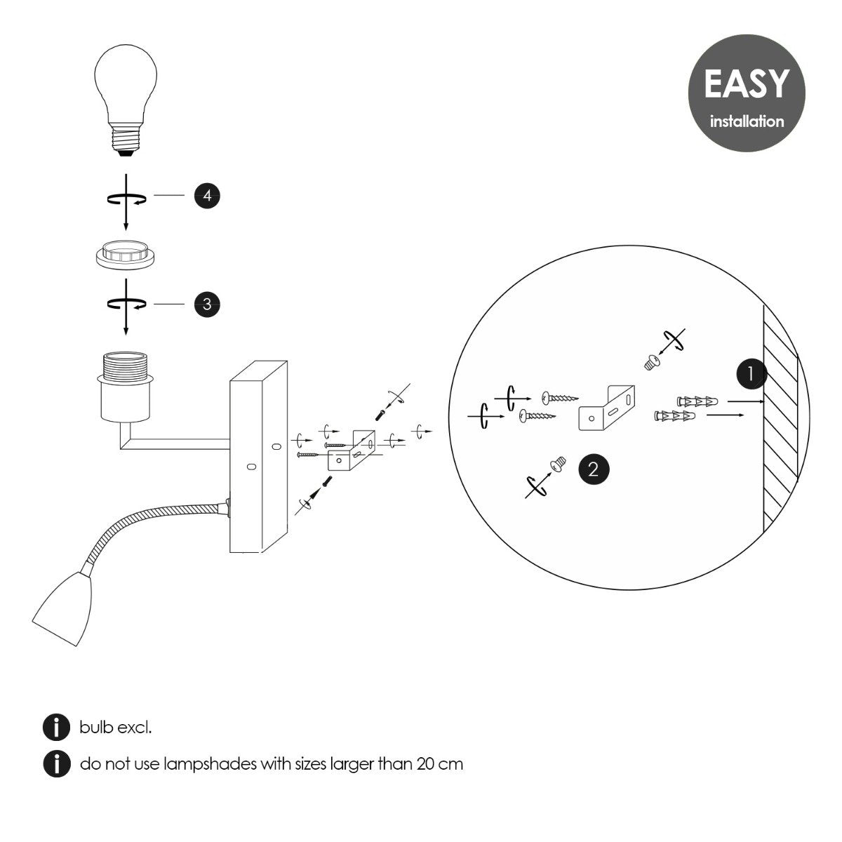 wandlamp Read 11/11/15cm - Geborsteld staal