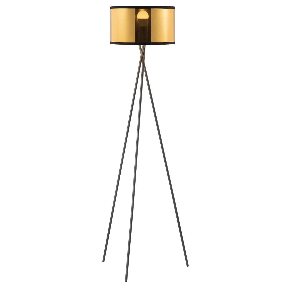 Moderne Vloerlamp - Lampenkap goud - 53x53x138