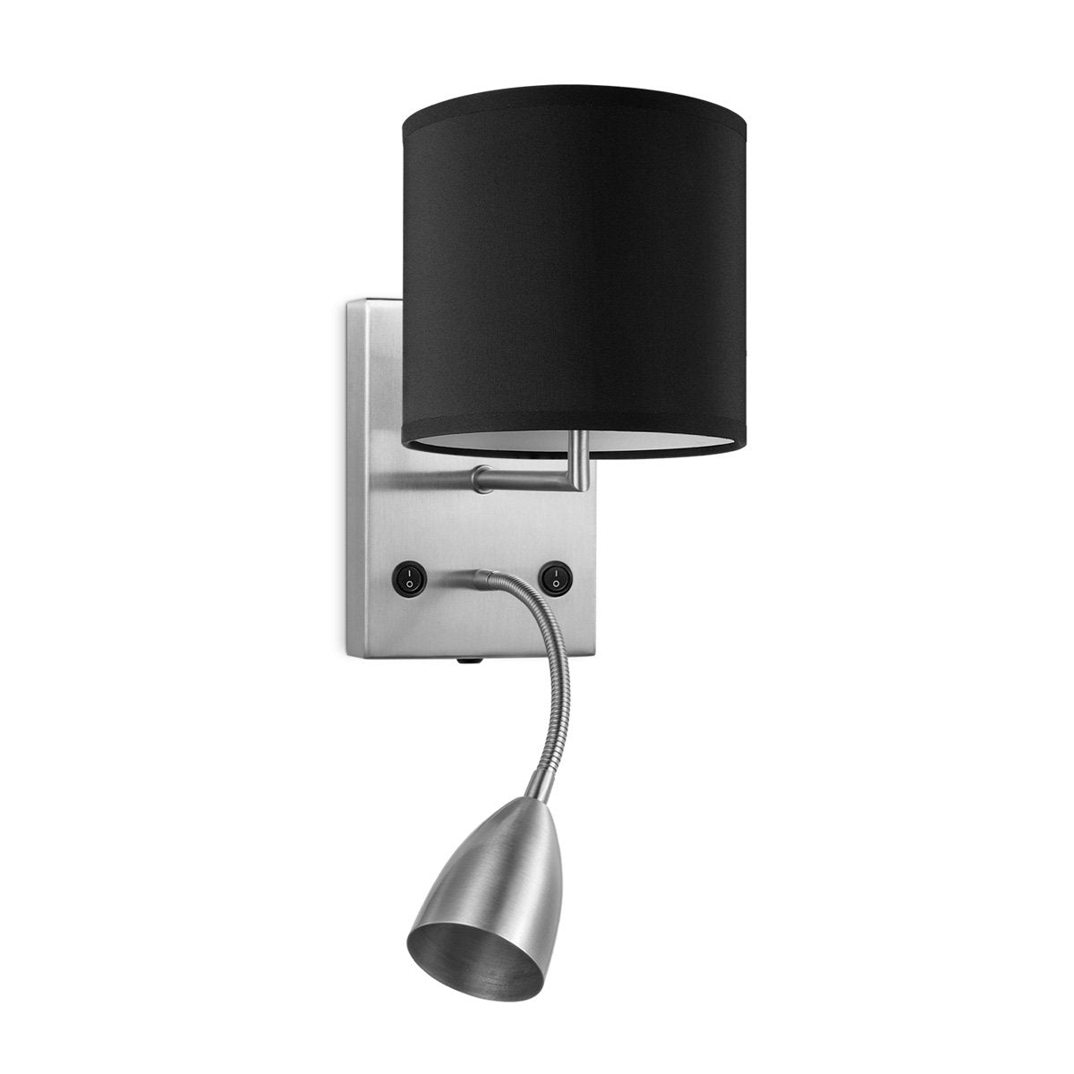 Wandlamp - Read, LED Leeslamp, E27, zwart 16cm