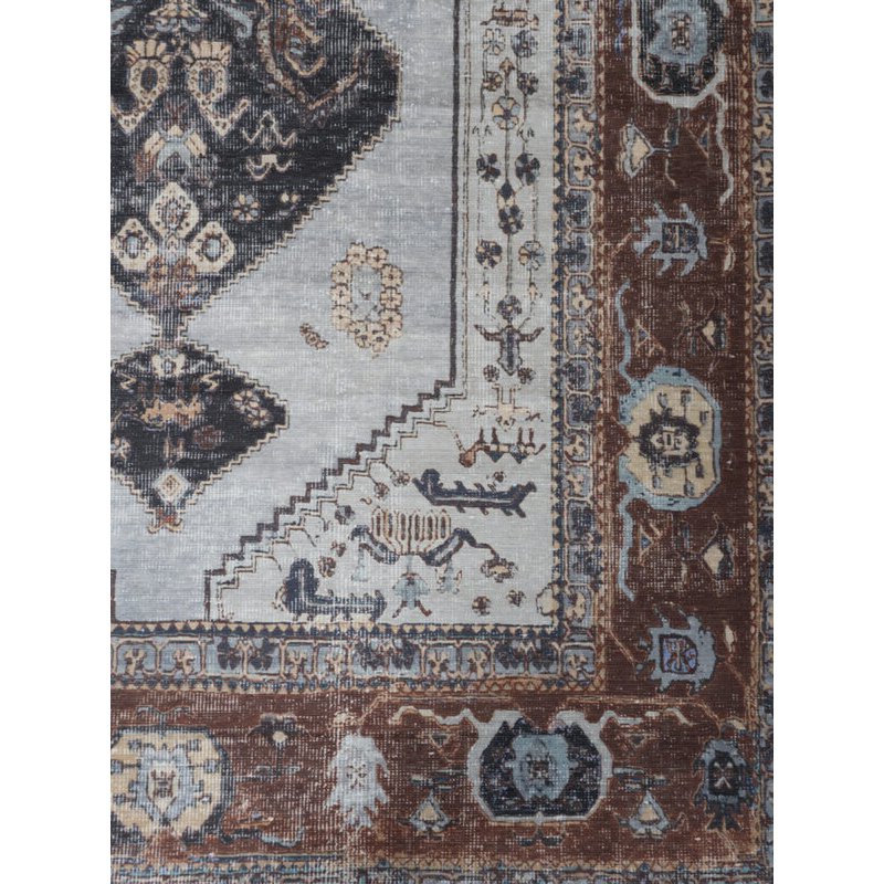 Vloerkleed Karaca Antraciet/Brown 09 – 160 x 230 cm