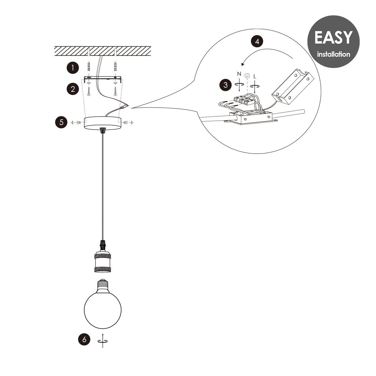 hanglamp chroom vintage Spiraal G125 dimbaar E27 rook