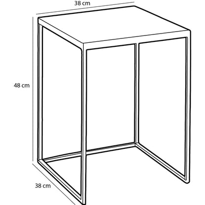 Aaron Bijzettafel voor Buiten - Set van 2 - L38 x B38 x H48 cm - Metaal - Roze