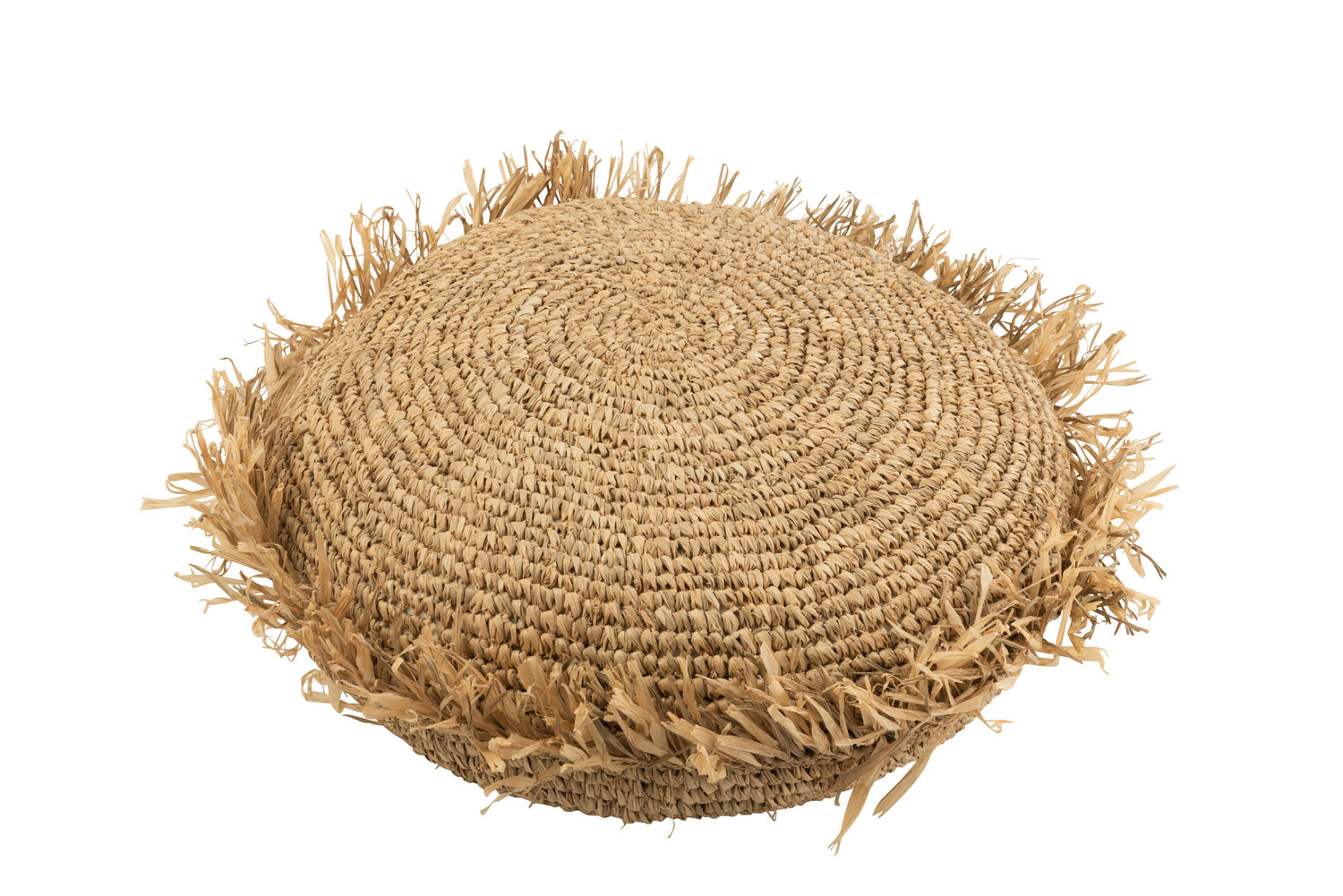 J-Line Kussen Rond Raffia Naturel