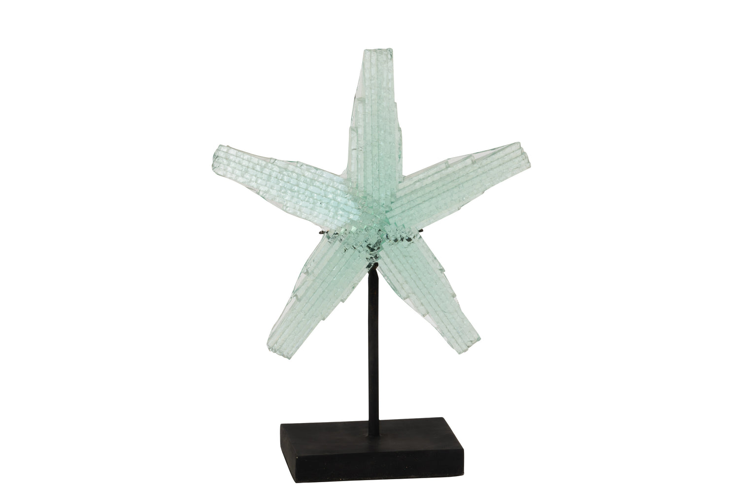 Zeester Op Voet Gerecycled Glas Transparant Groot