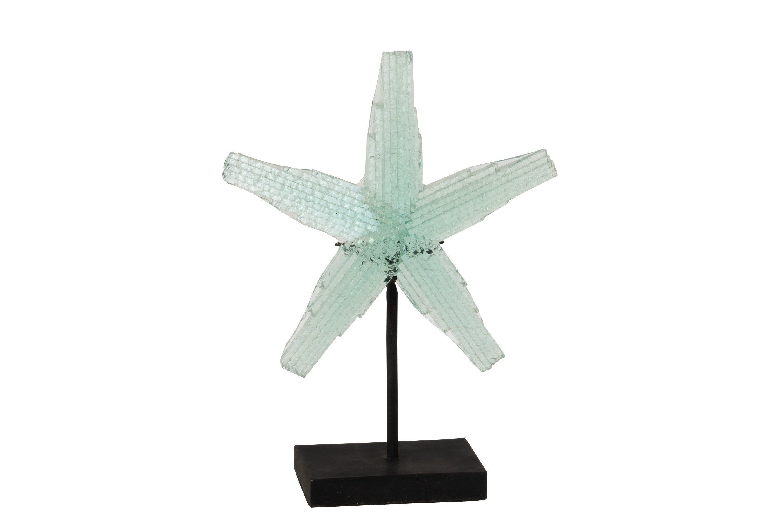 Zeester Op Voet Gerecycled Glas Transparant Groot