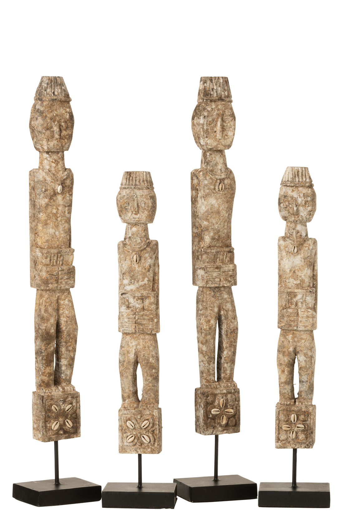 Figuur te voet Naya Alabasia hout grijs medium assortiment van 2