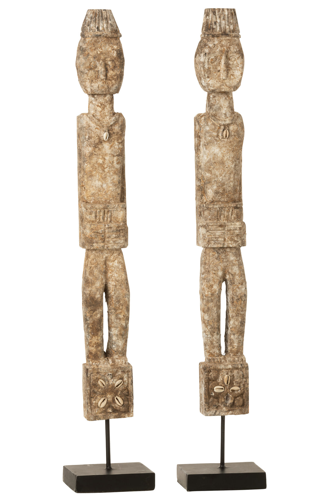 Figuur te voet Naya Alabasia hout grijs medium assortiment van 2