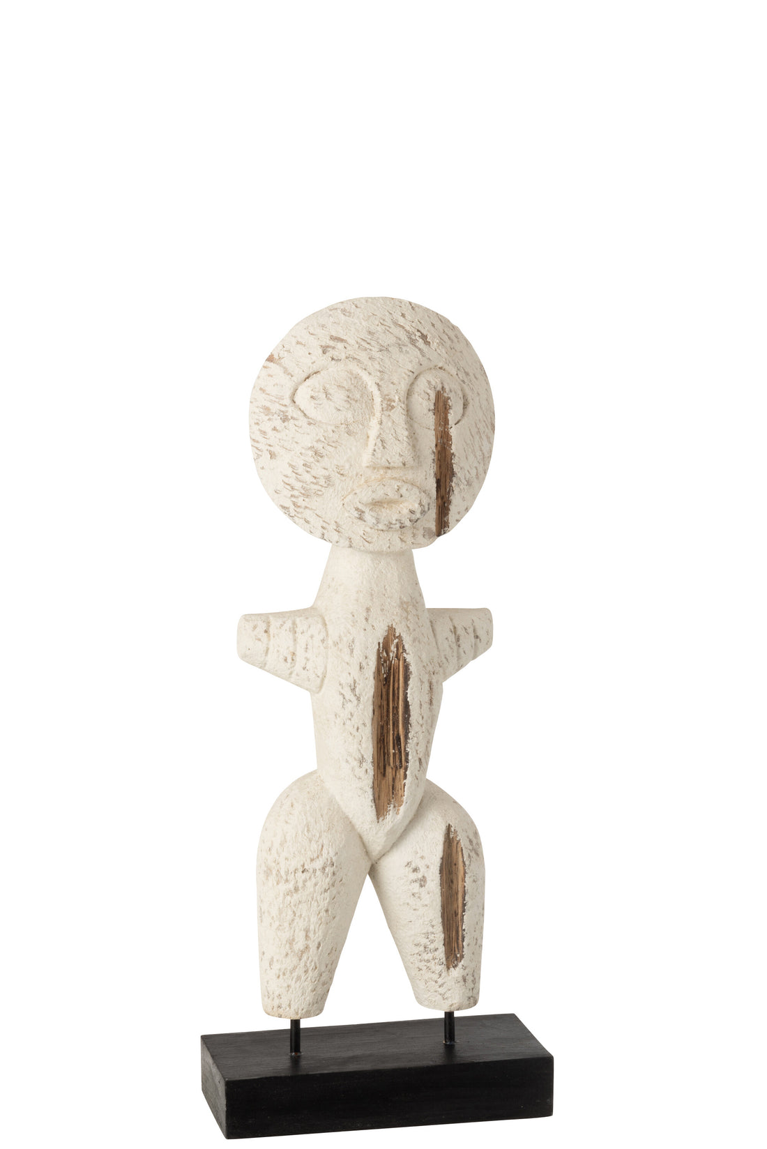J-Line Figuur Primitief Albasia Hout Wit Small