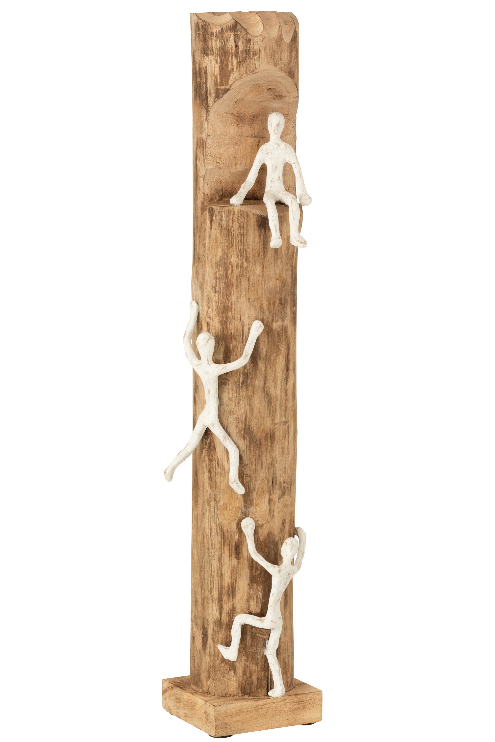 J-Line Figuur 3Klimmers Hout/Aluminium Naturel/Zilver