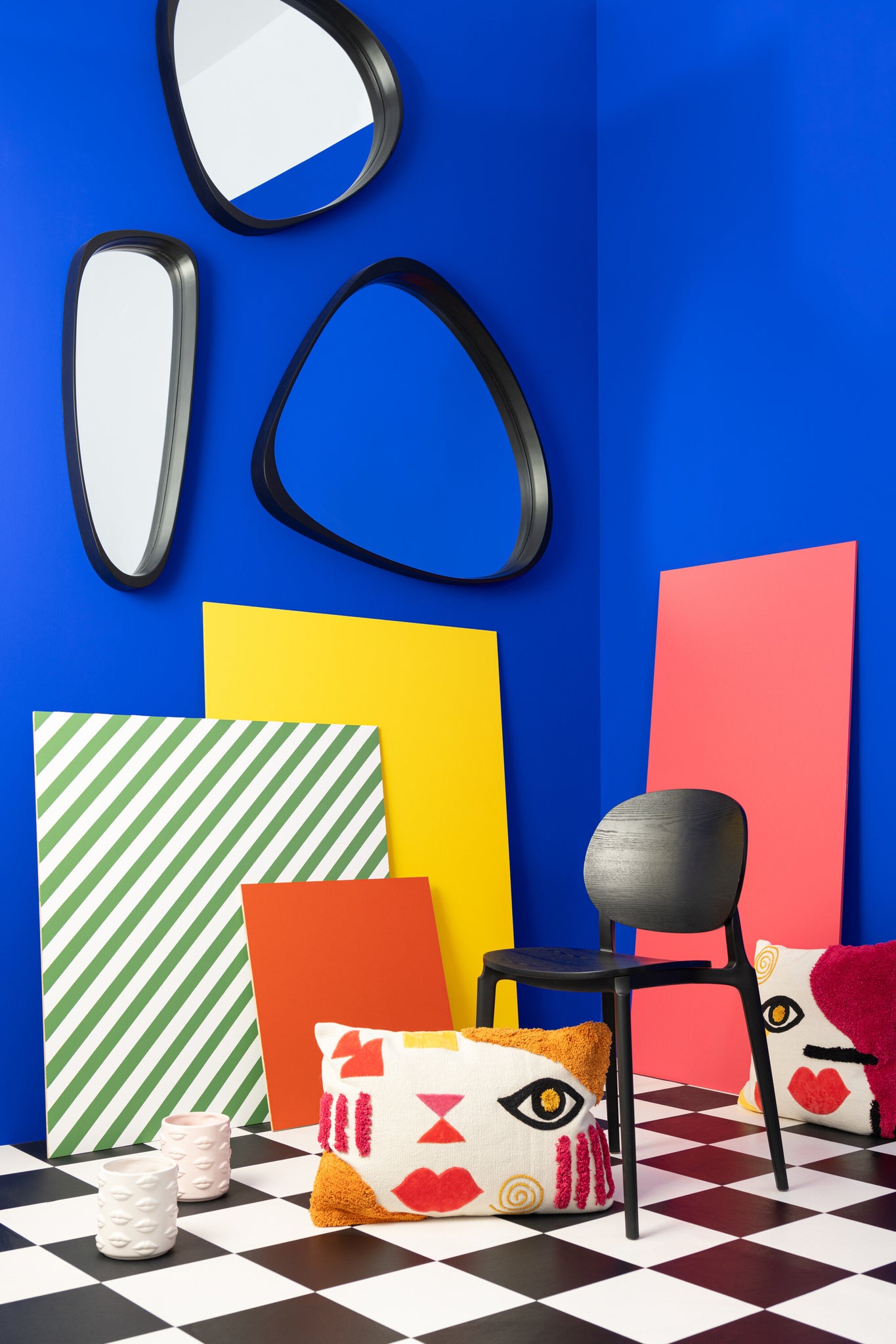 J-Line Spiegel Giles Mdf/Glas Zwart Lang - Wandspiegel 33.00 x 89.00 cm