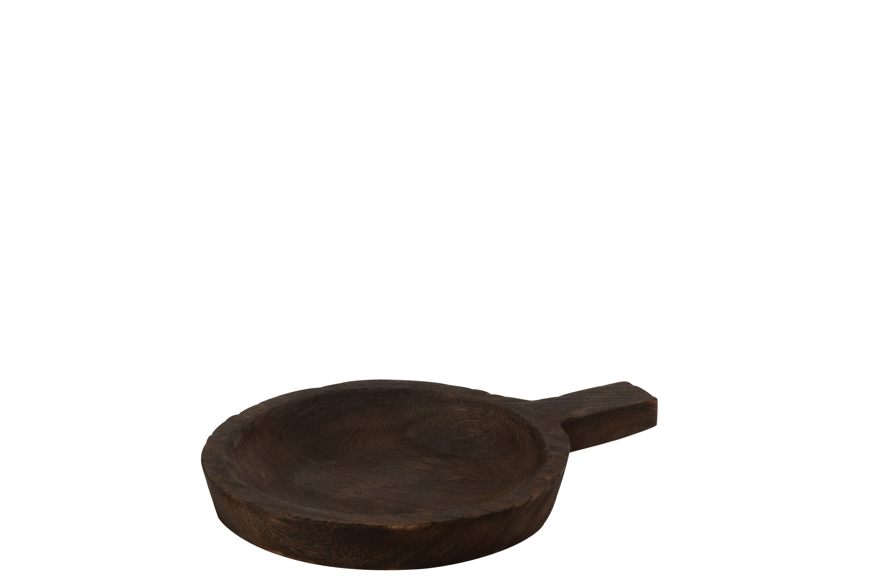 Schotel Ronde Handgreep Paulownia Hout Donkerbruin Medium