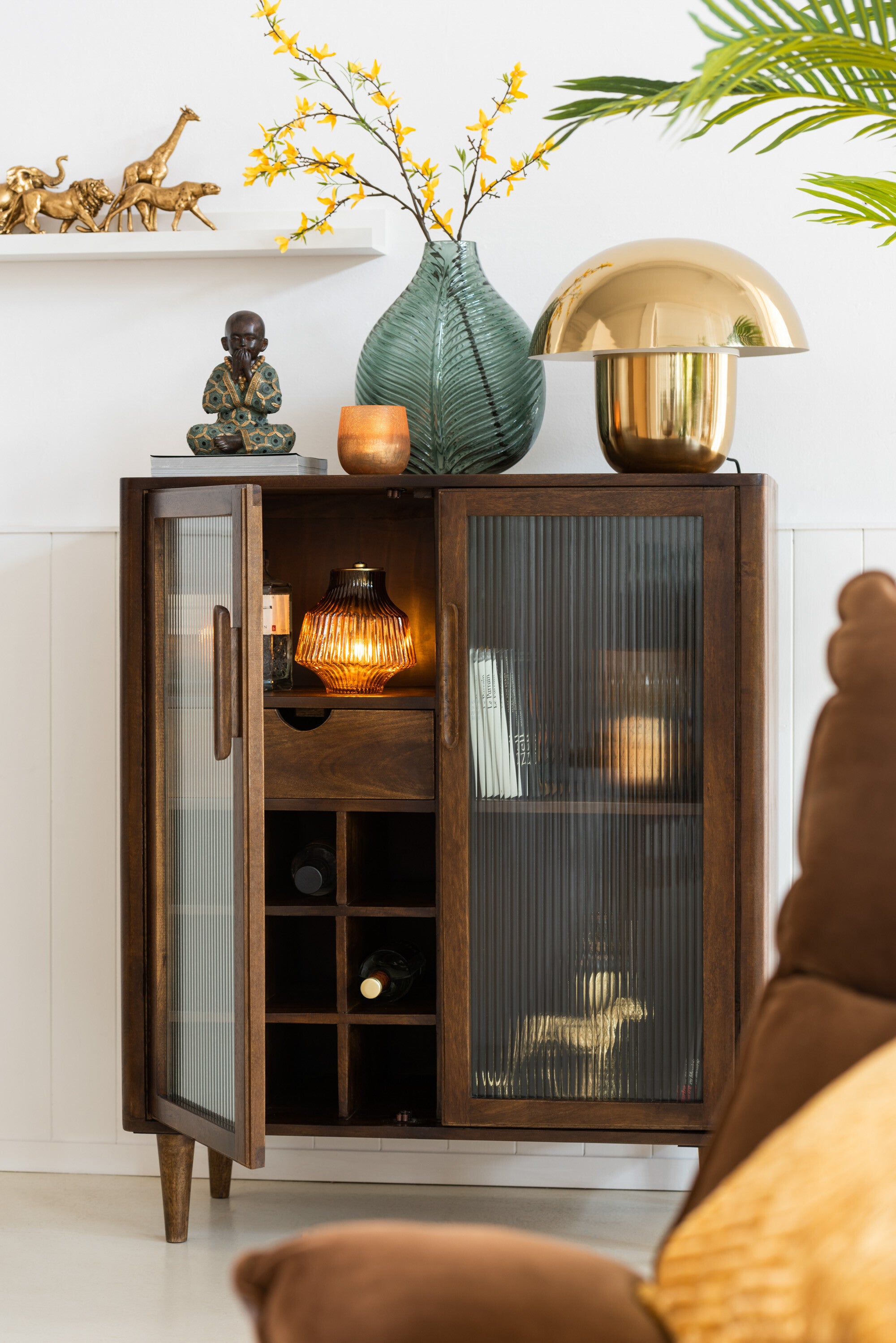 J-Line Lamp Paddenstoel Ijzer Goud Large
