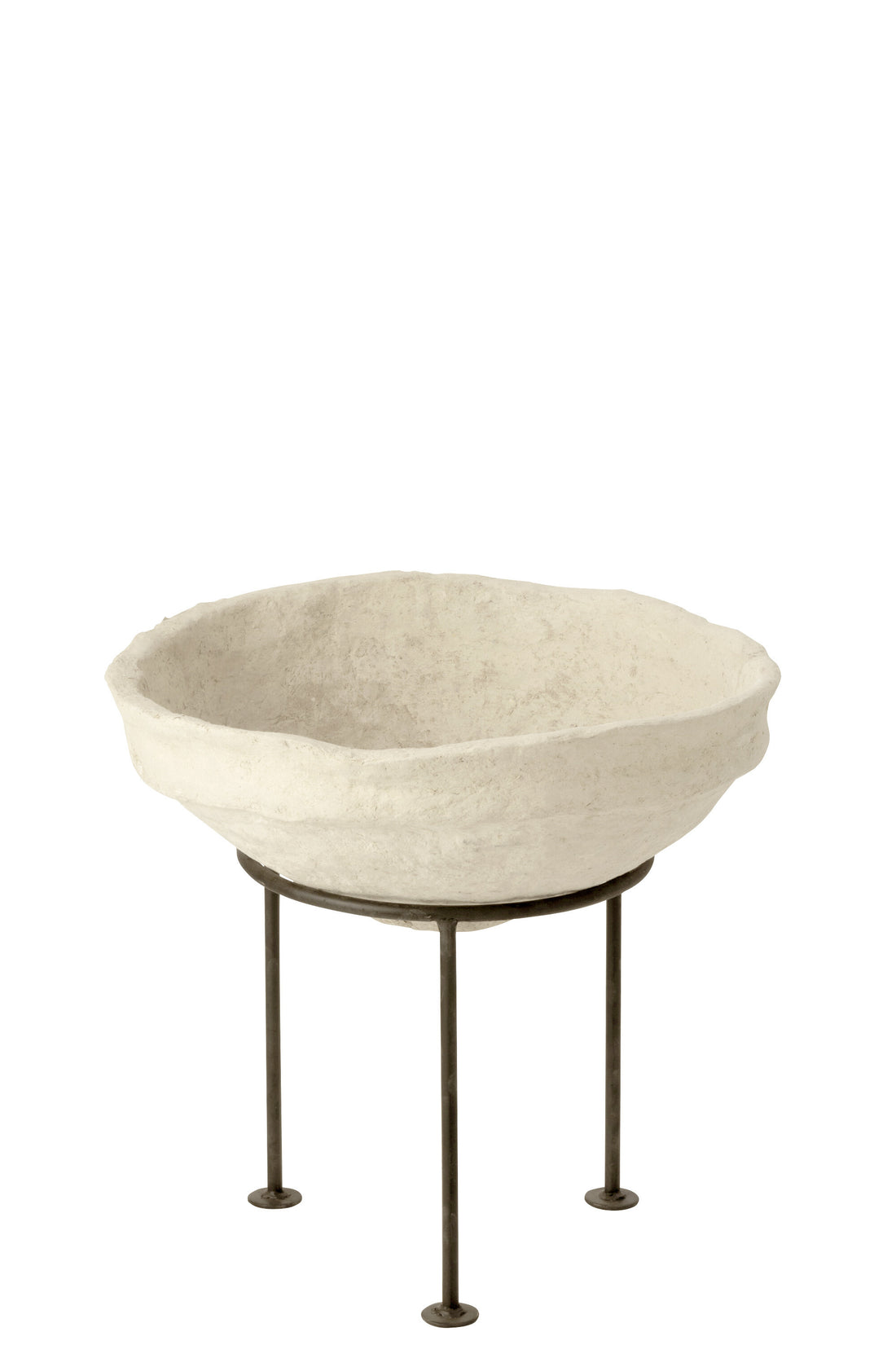 J-Line Schaal Op Voet Chad Papier Mache Wit