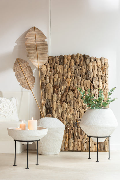 Vaas Groot Chad Papier Mache Wit