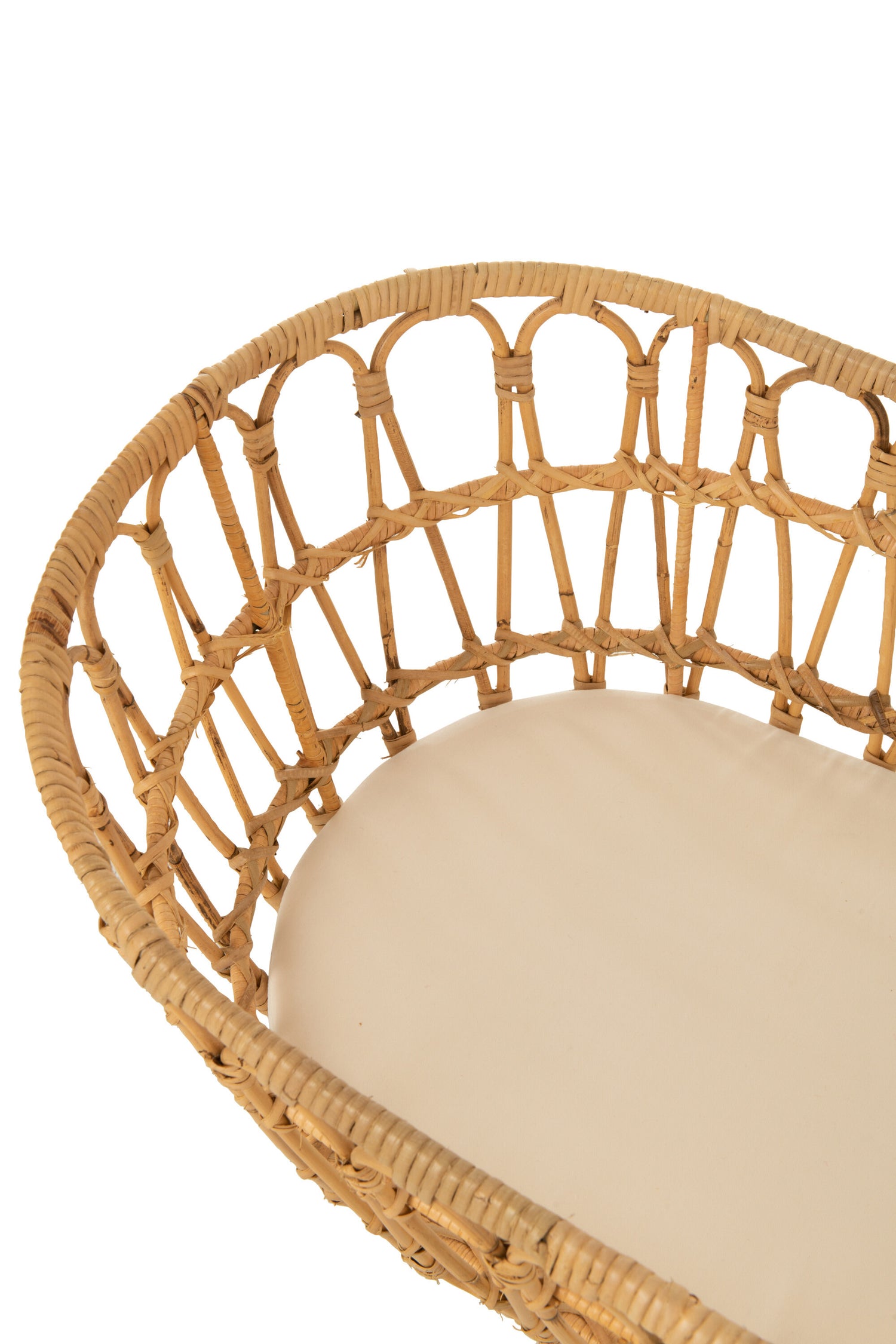 Wieg + Matras Rotan/Metaal Natuurlijk/Wit