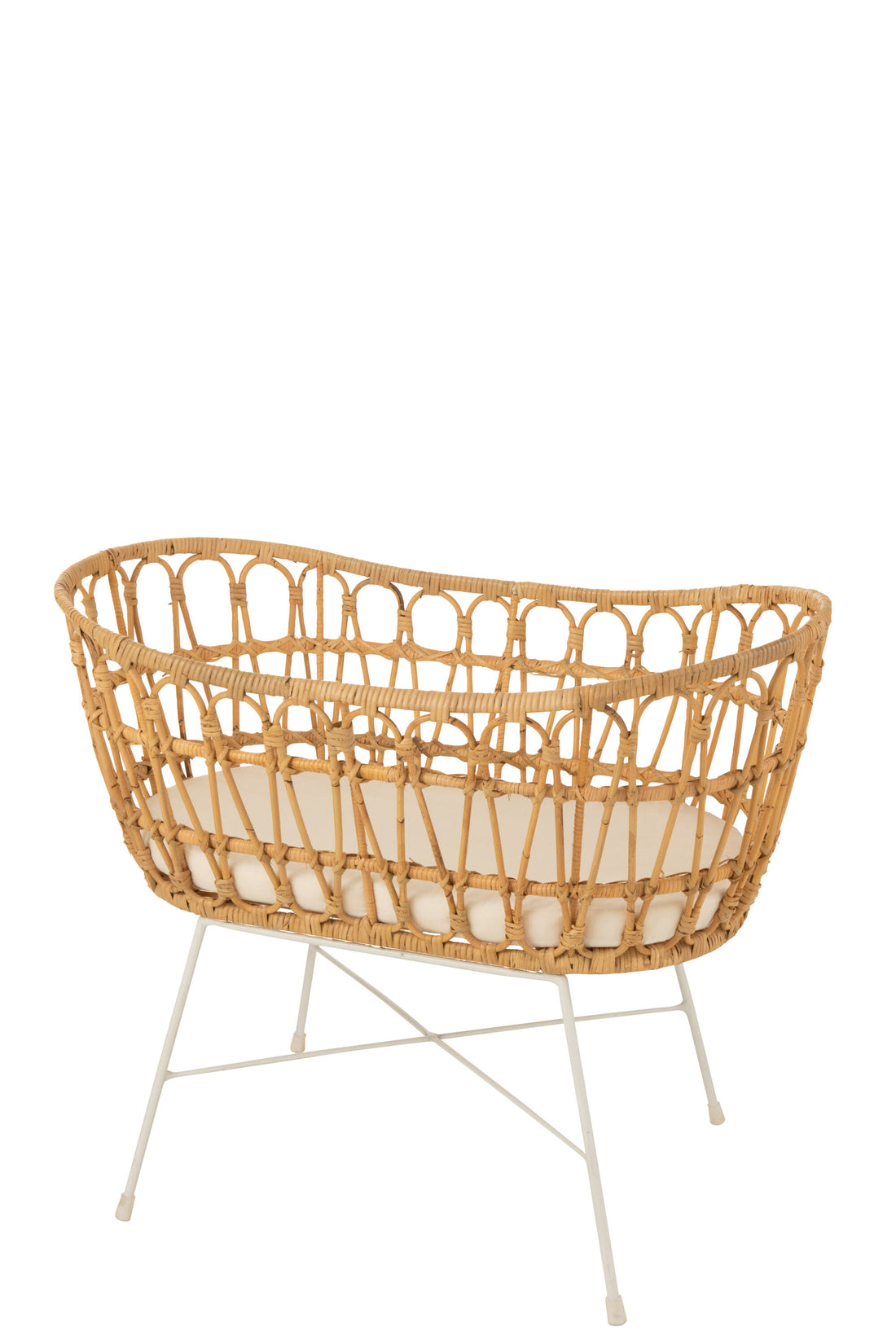Wieg + Matras Rotan/Metaal Natuurlijk/Wit
