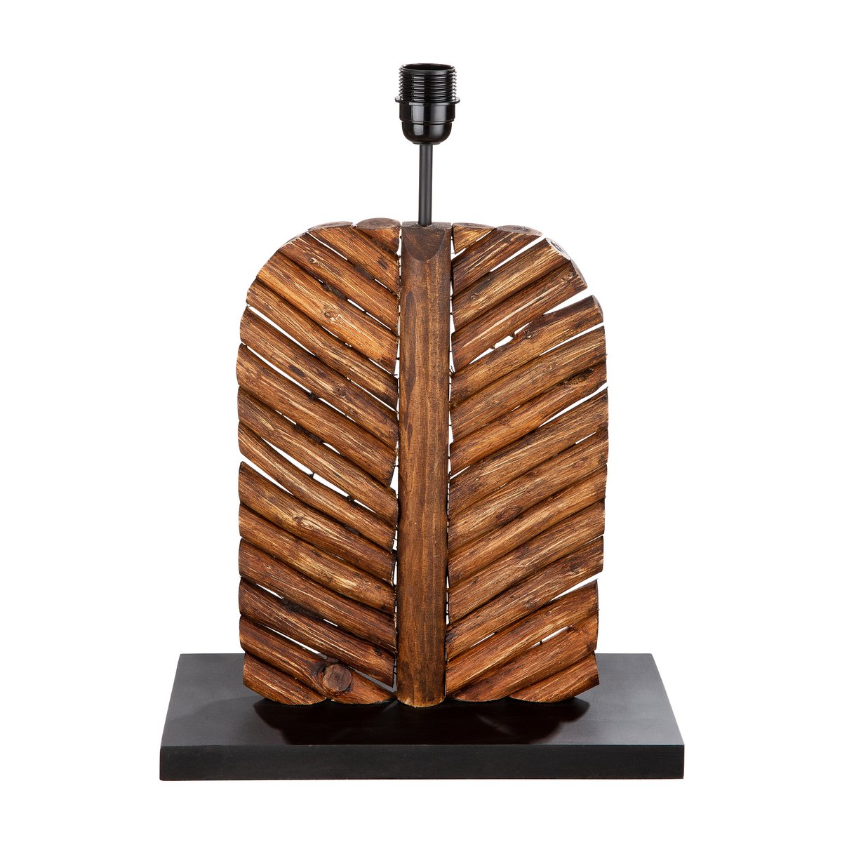 Houten lamp &quot;Foglia&quot; bruin/ zwart