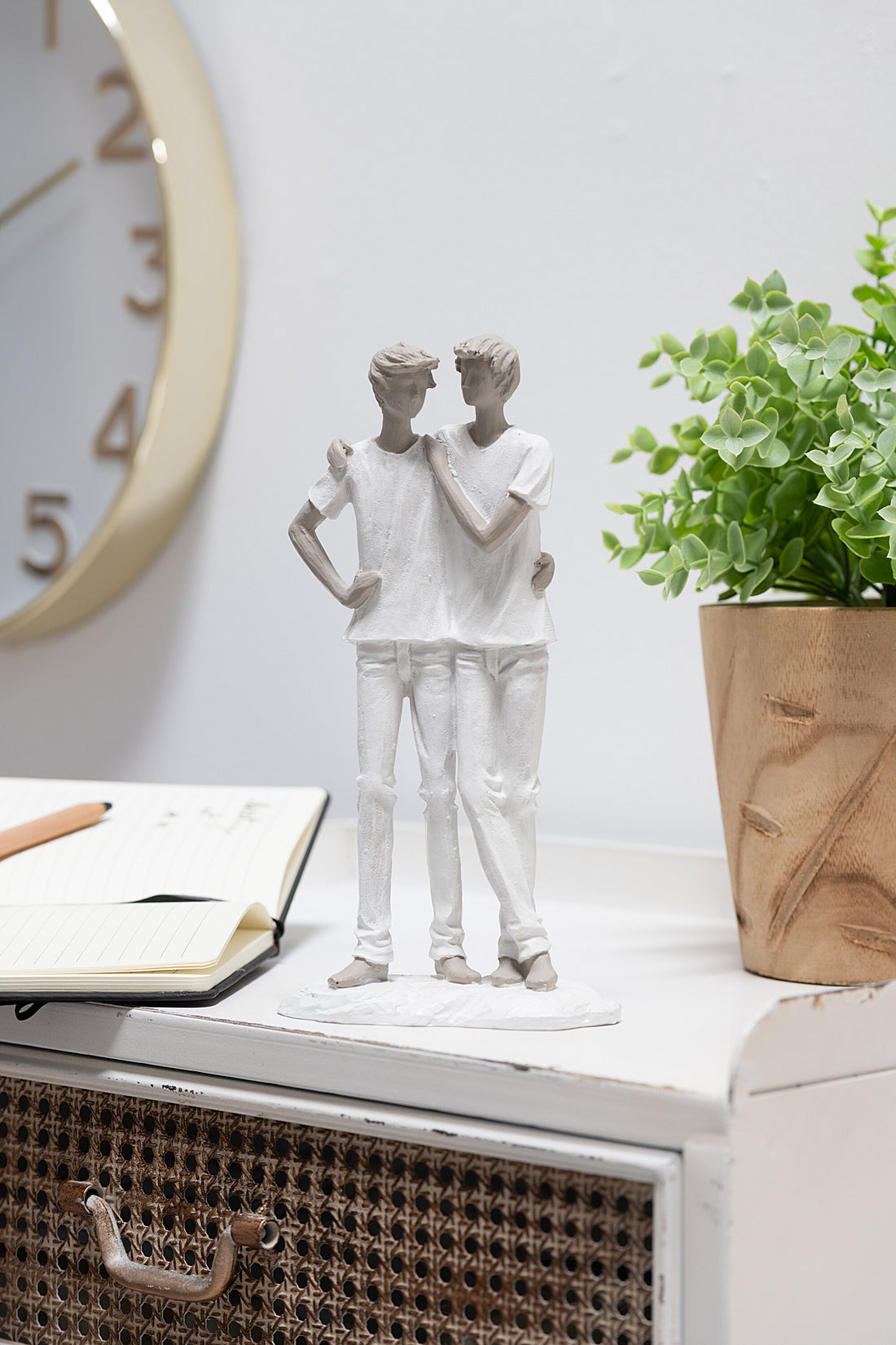 J-Line Koppel Jongens Poly Wit/Taupe