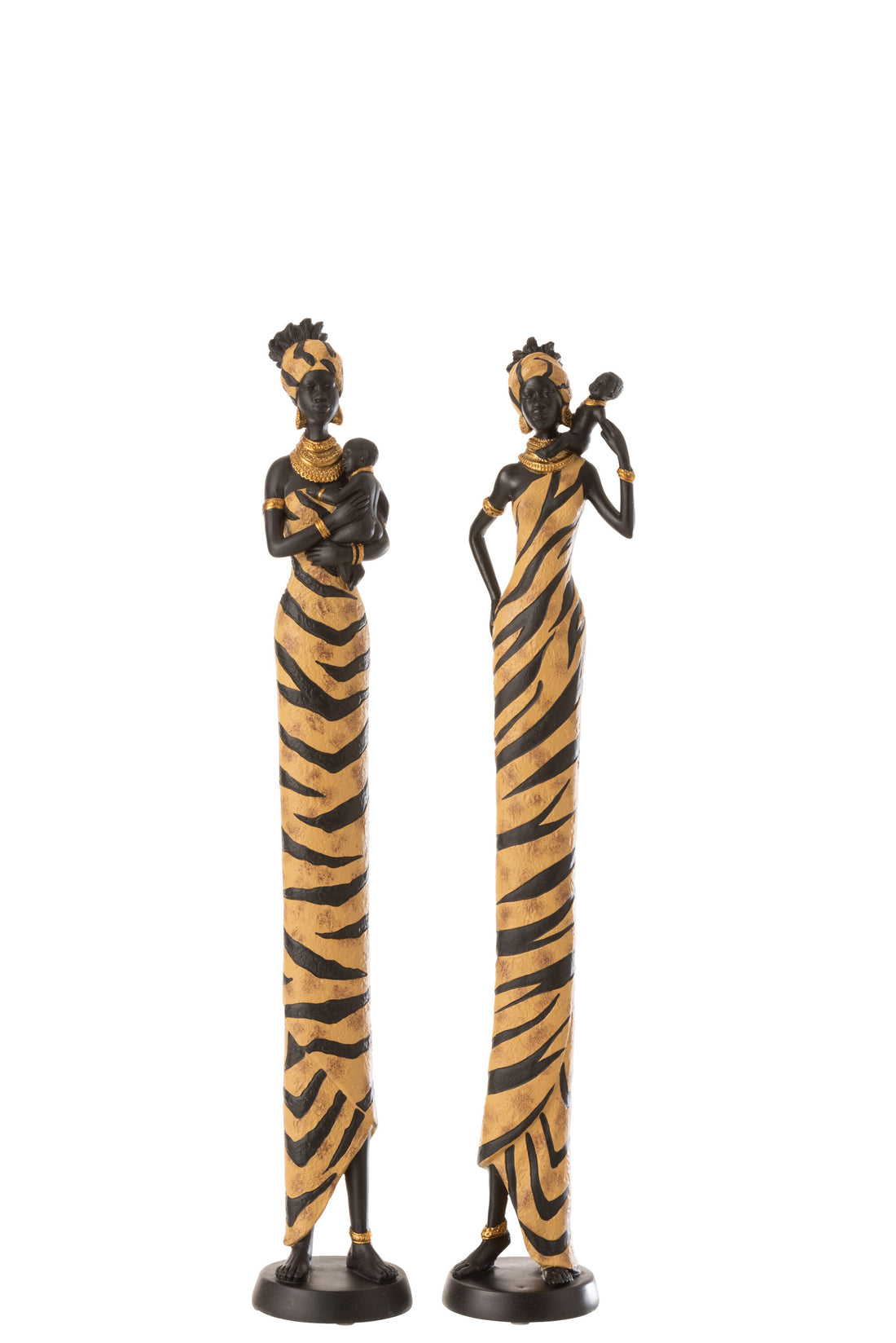 Afrikaanse Vrouw Zebra Poly Zwart/Bruin Groot Assortiment Van 2