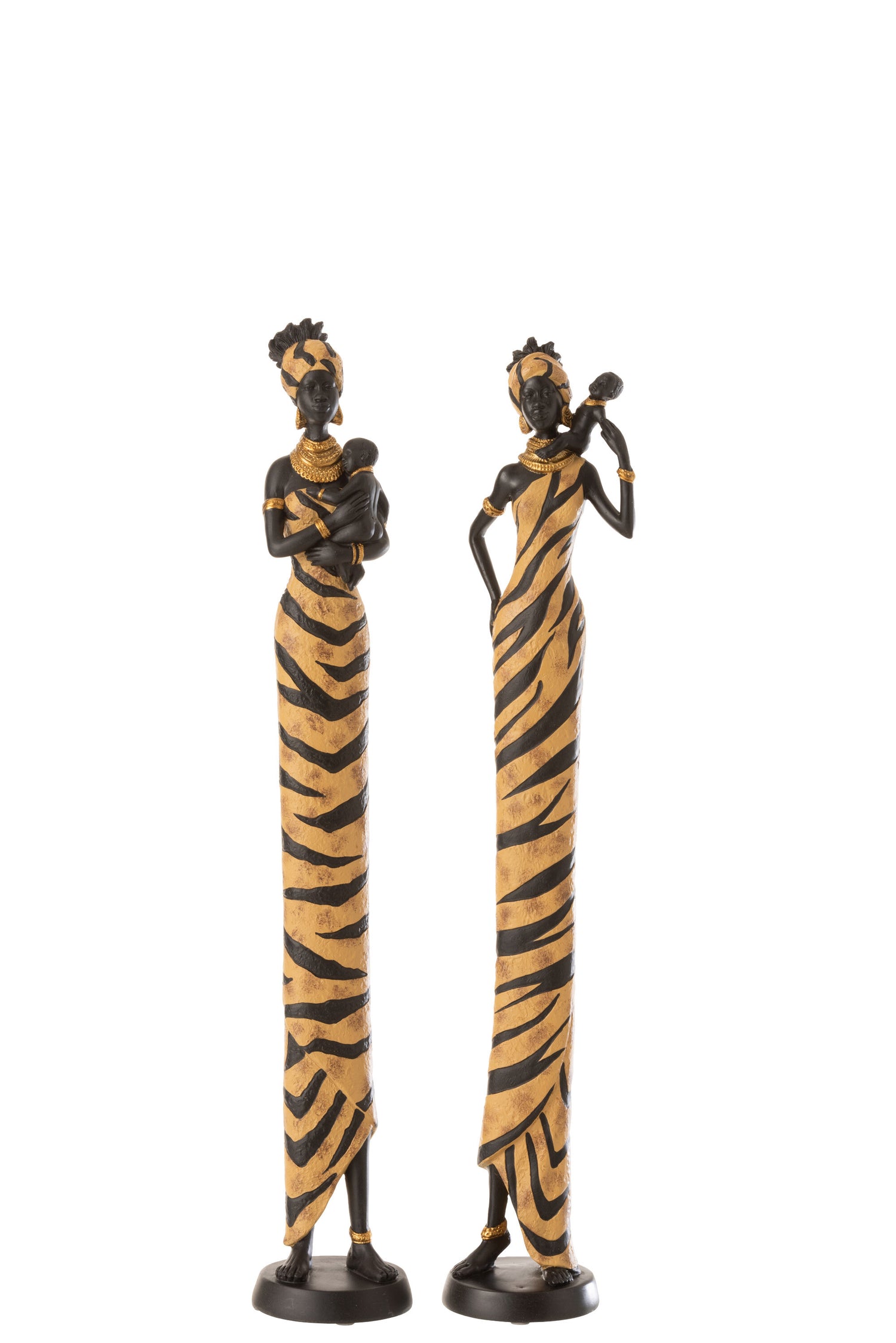 Afrikaanse Vrouw Zebra Poly Zwart/Bruin Groot Assortiment Van 2