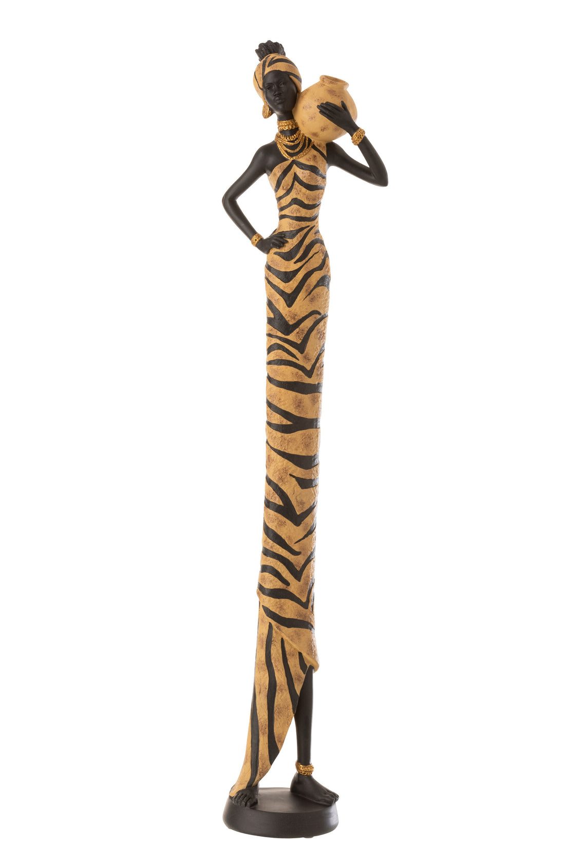 J-Line Afrikaanse Vrouw Zebra Poly Zwart/Bruin