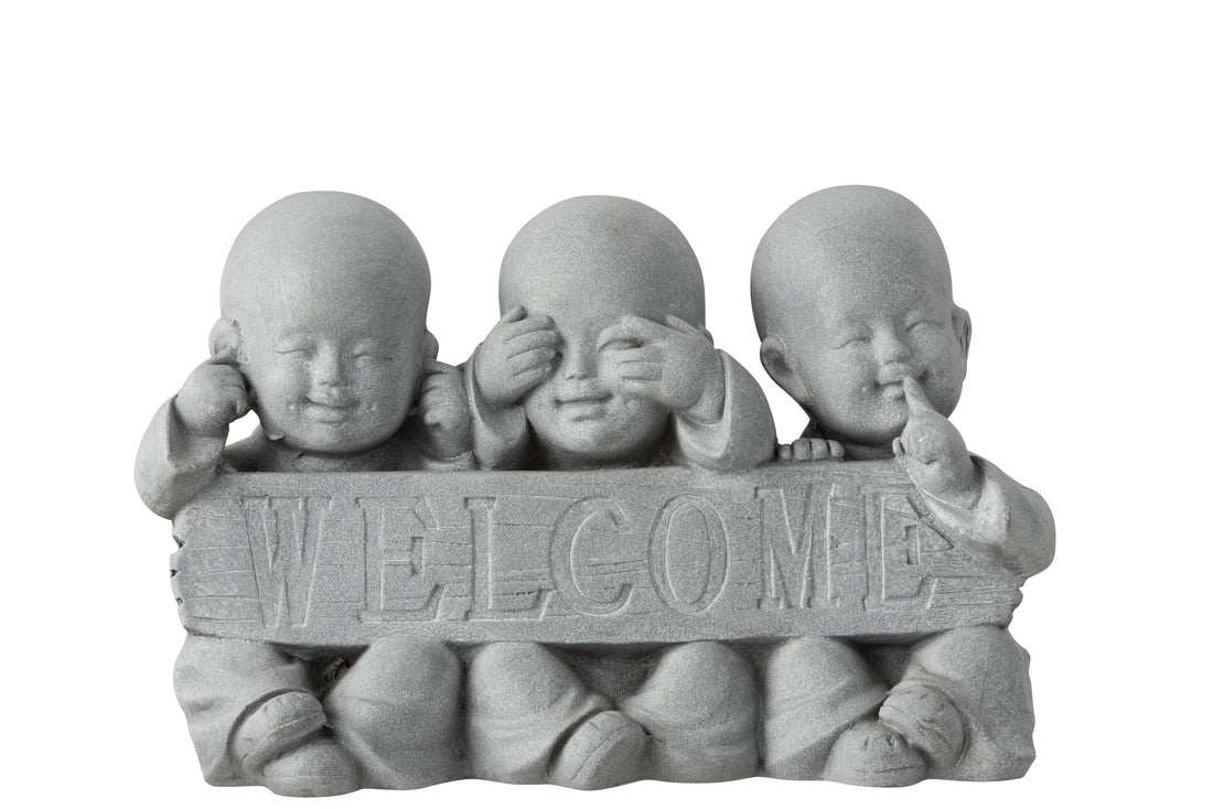 J-Line Monnik Welcome Poly Grijs