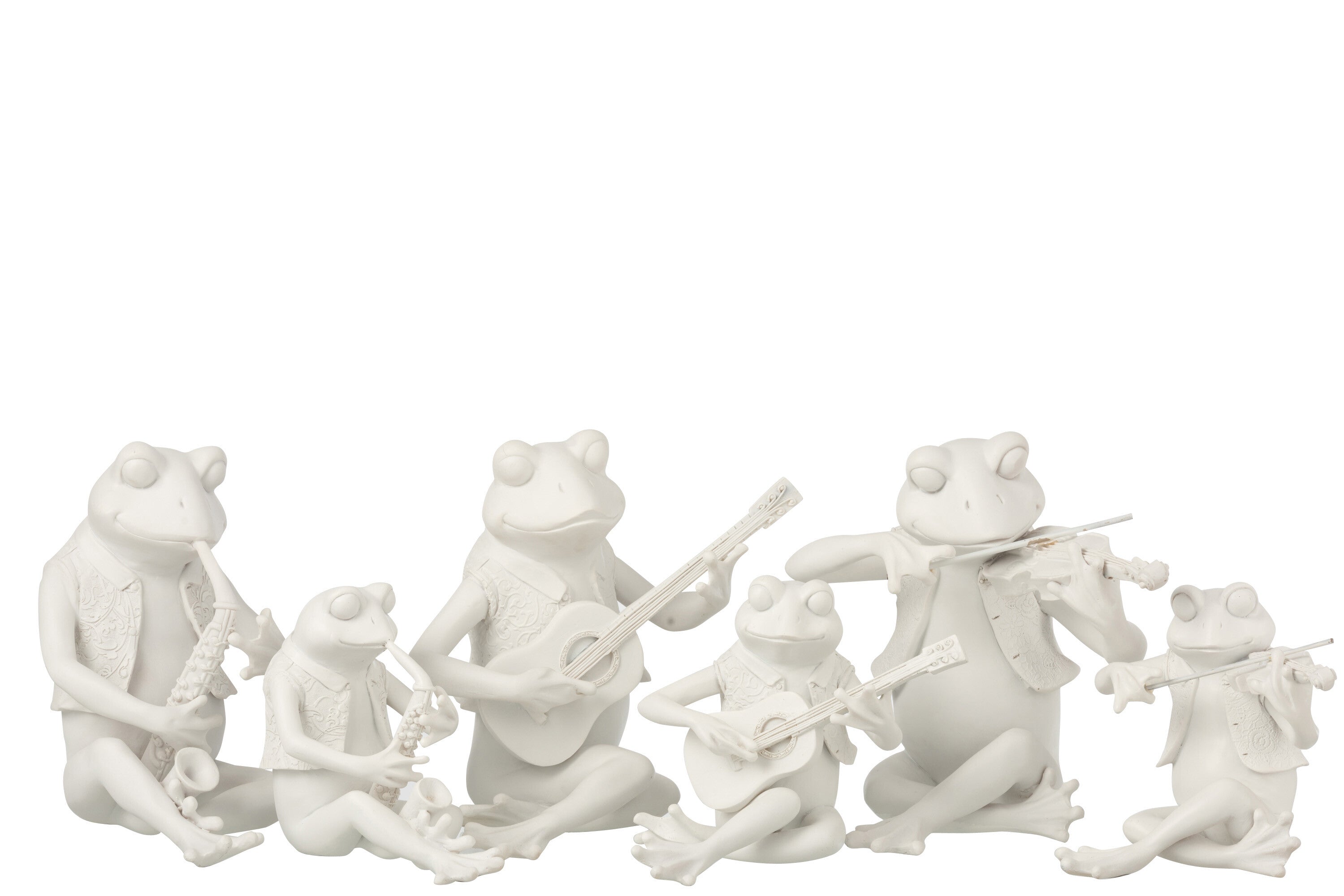 Kikker Muziek Zittend Poly Wit Groot Assortiment Van 3