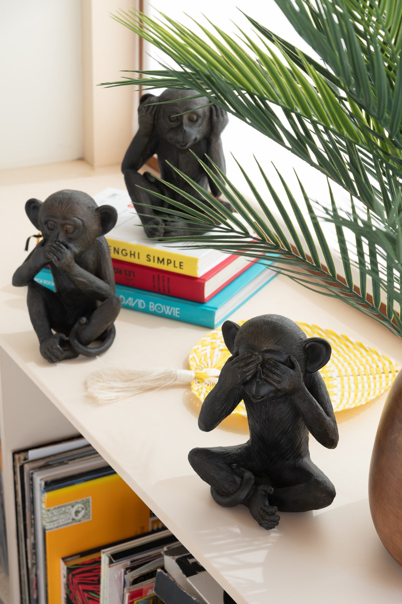Aap Zie/Hoor/Spreek Geen Kwaad Poly Bruin Groot Assortiment Van 3