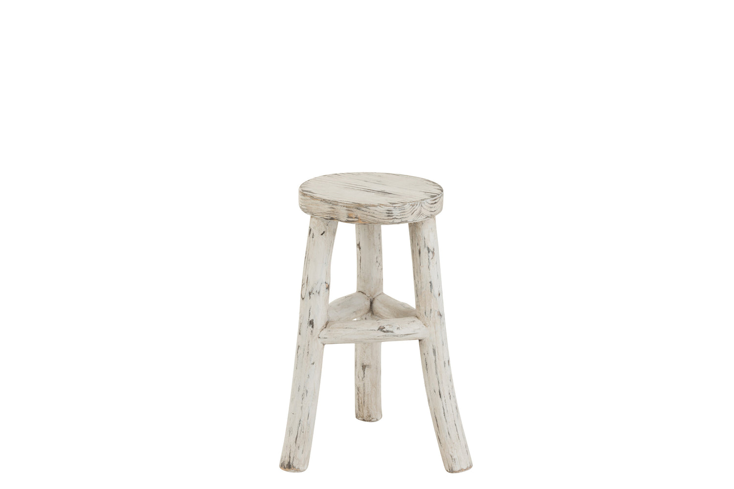 J-Line Kruk Ibiza Rond Hout White Wash