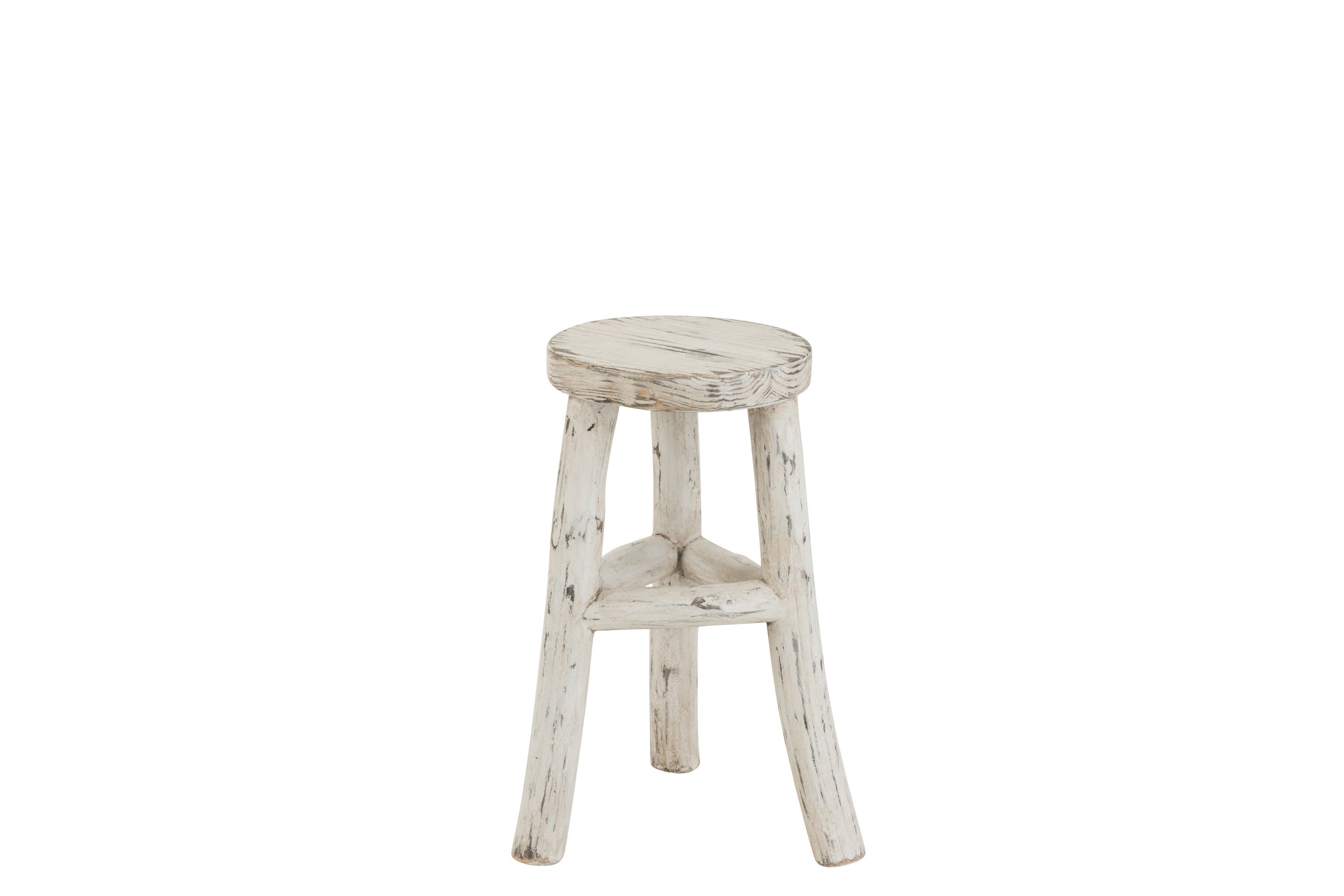 J-Line Kruk Ibiza Rond Hout White Wash