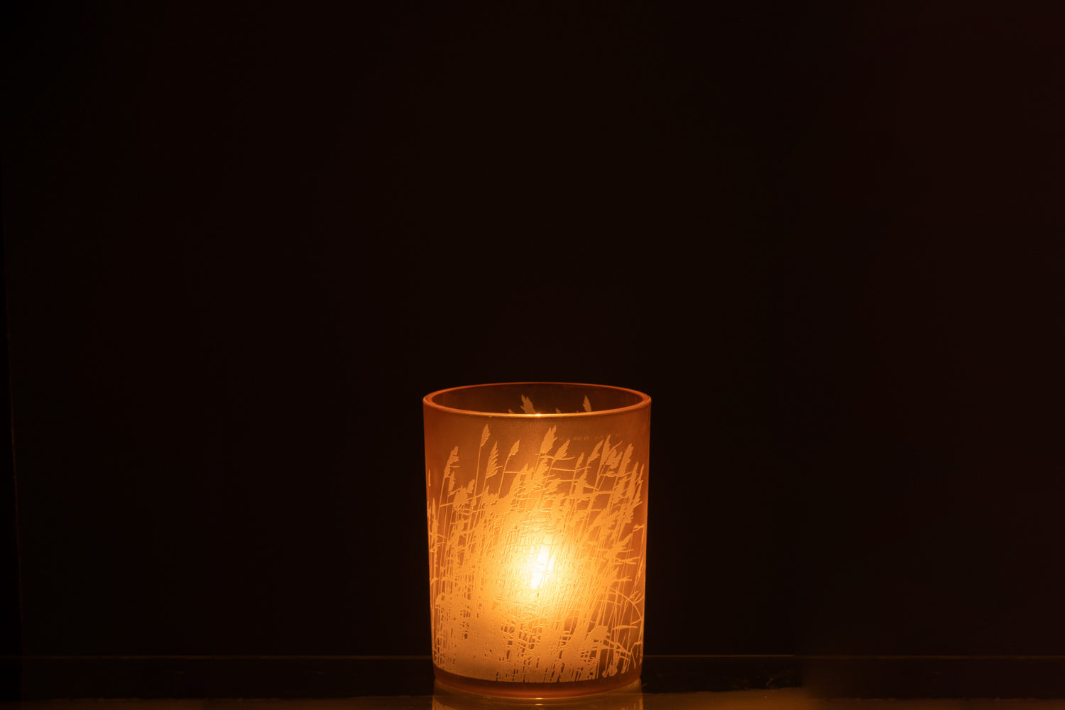 J-Line lantaarn grasglas beige medium