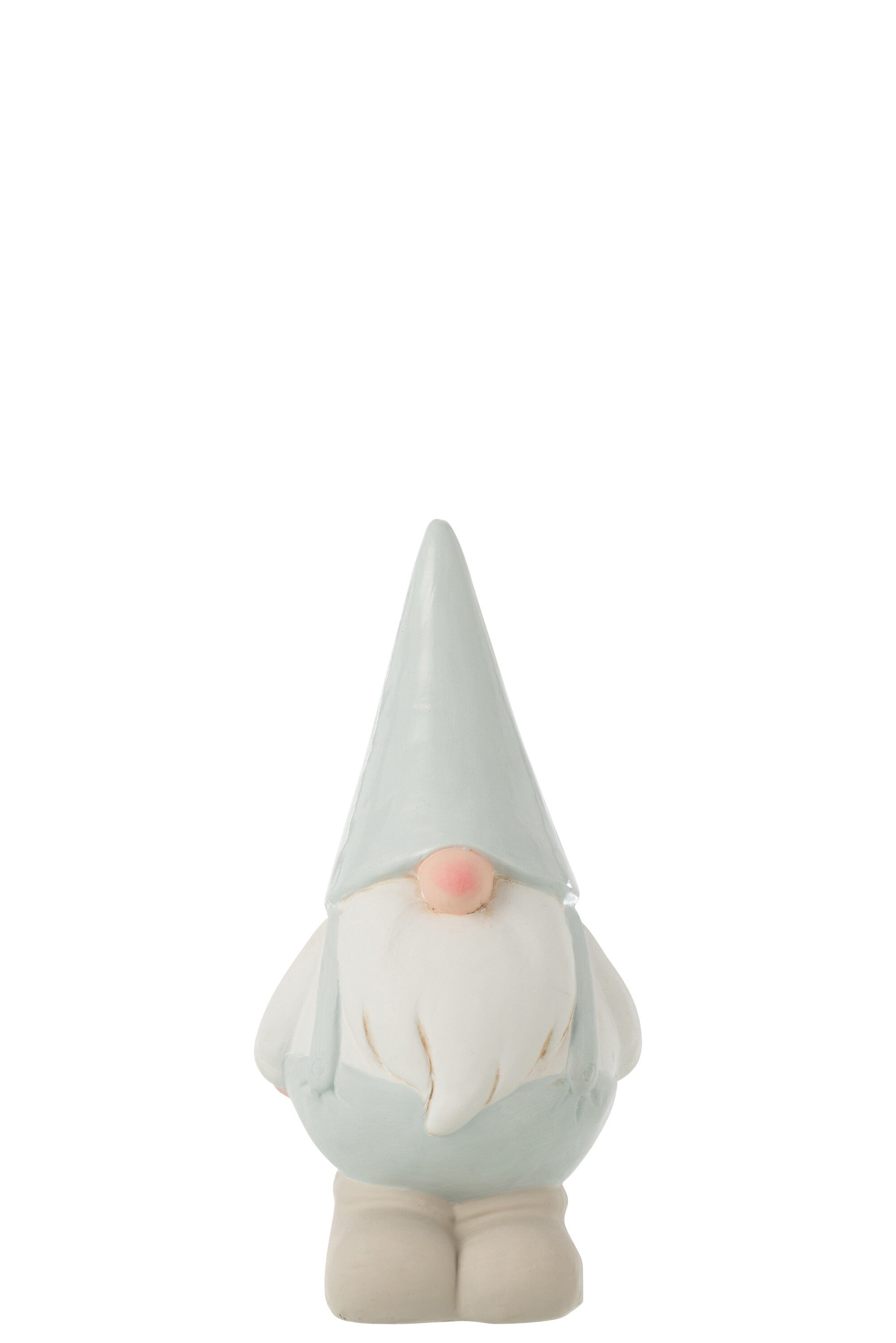 J-Line Kabouter Keramiek Wit/Lichtblauw Small