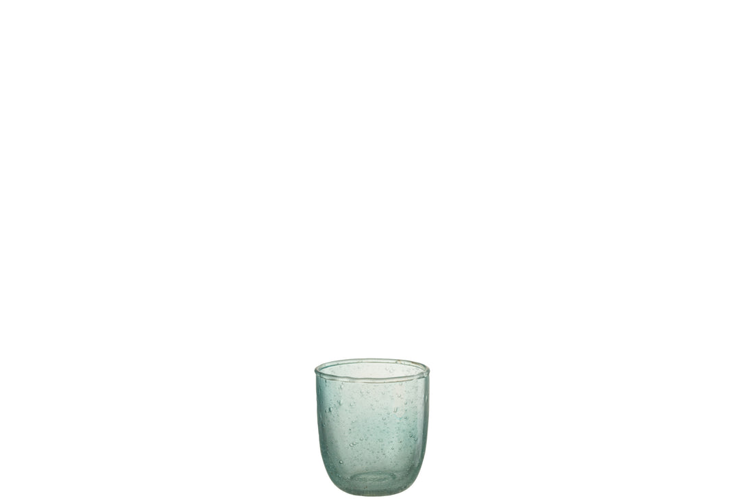 J-Line Theelichthouder Bubbels Glas Aqua Small