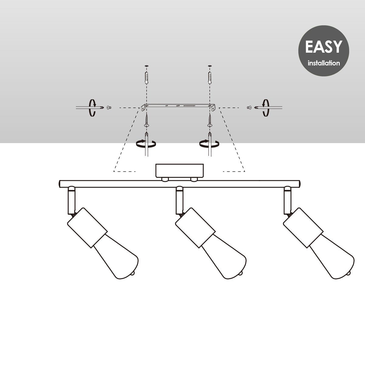 Opbouwspot Spy 3 - incl. dimbare LED lamp - zwart