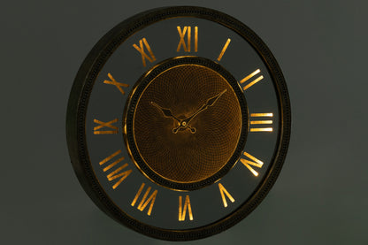 Klok Romeinse cijfers Led-spiegel Mdf Antiek Goud Groot