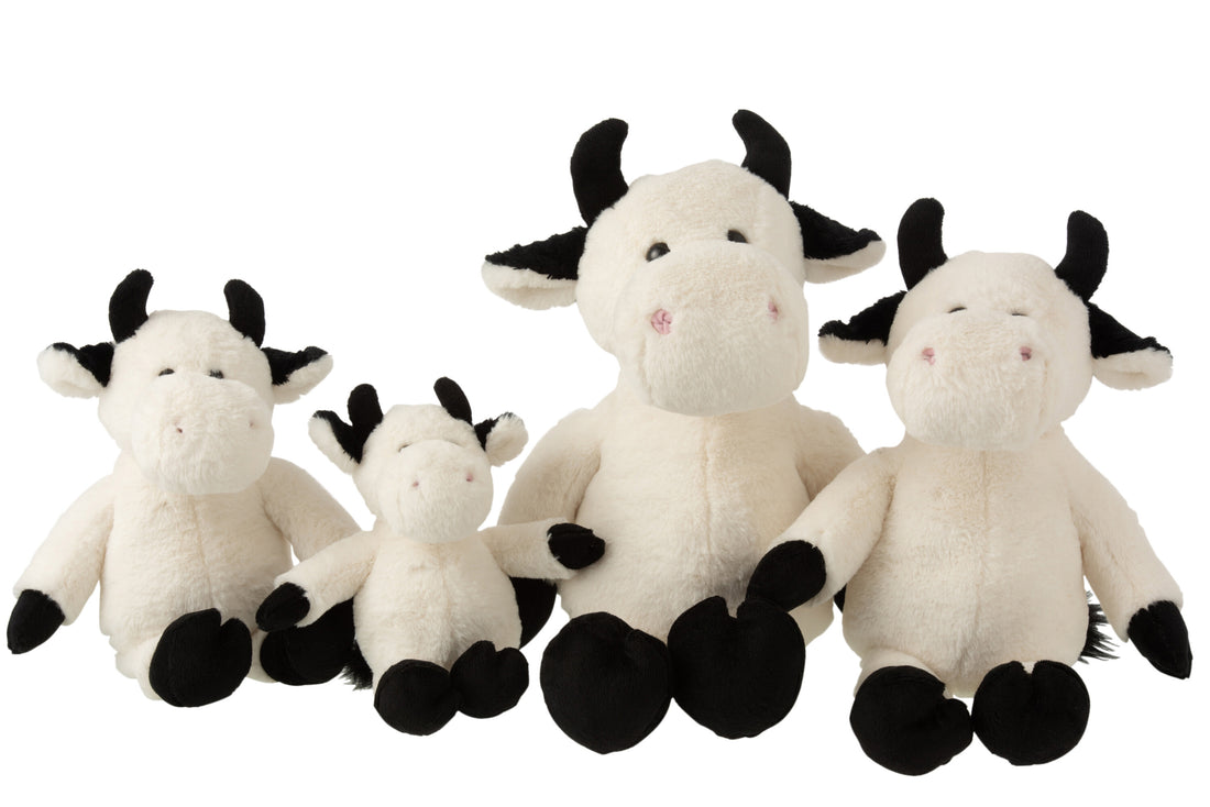 Koe Knuffel Ecru/Zwart Extra Groot