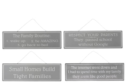 Placard Mix 1 Engels/Frans Metaal Antiek Grijs/Wit Assortiment Van 4