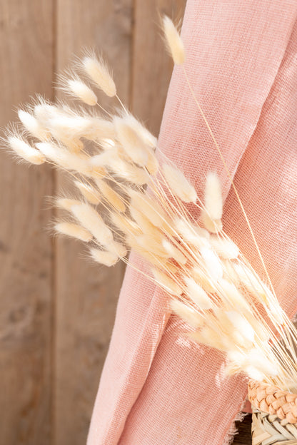 J-Line Droogbloemen - bundel pluim - gedroogd gras - ecru - S