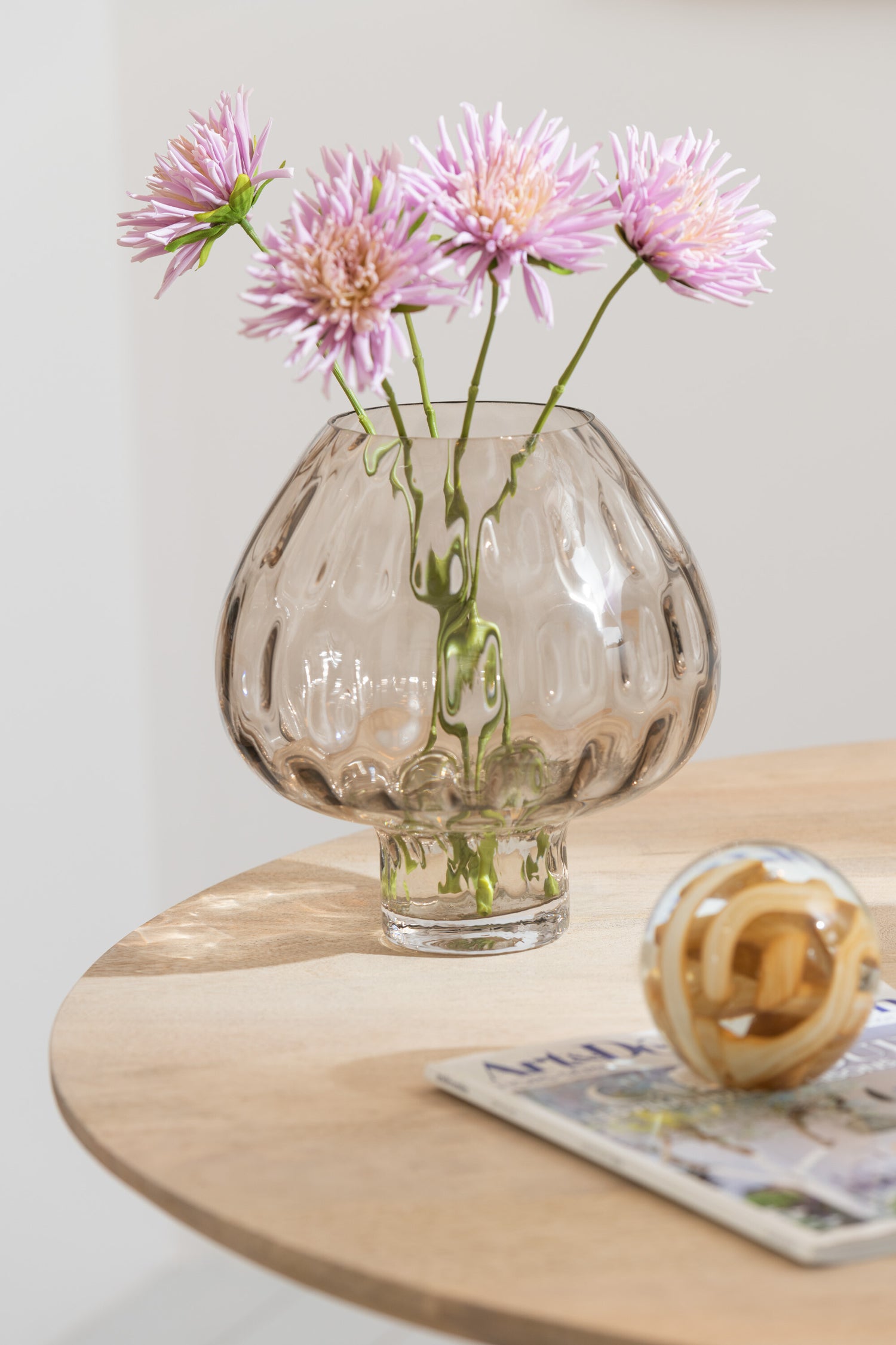 J-Line Chrysant Mini Plastiek Wit Licht Paars