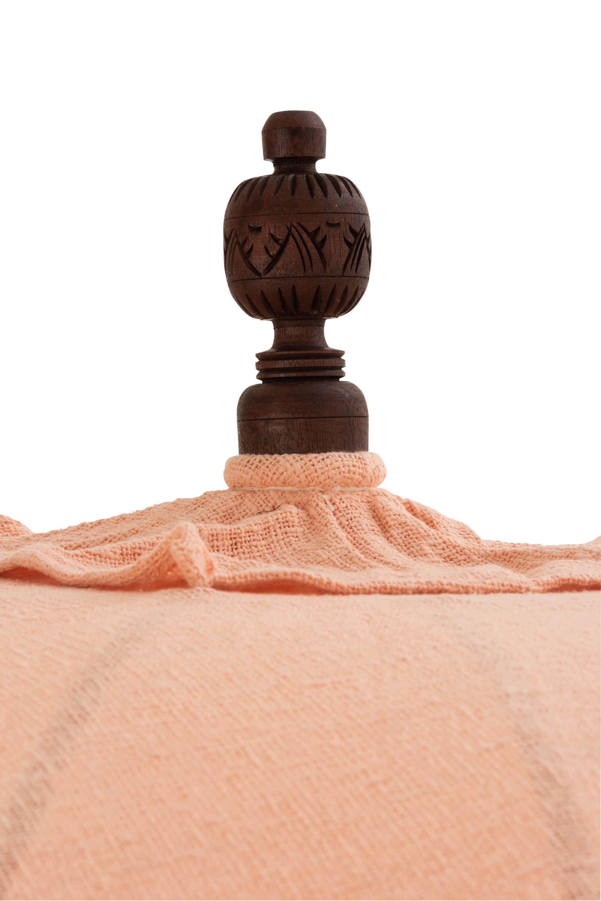 J-Line parasol + voet Kwastjes/Schelpen - hout - beige/donkerbruin - S