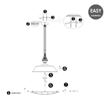 Hanglamp Dex - Beton - 36x36x120cm