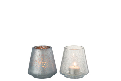 Orkaan Conic Craquelure Mat/Glanzend Blauw Klein Assortiment Van 2