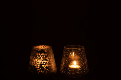 Orkaan Conic Craquelure Mat/Glanzend Blauw Klein Assortiment Van 2